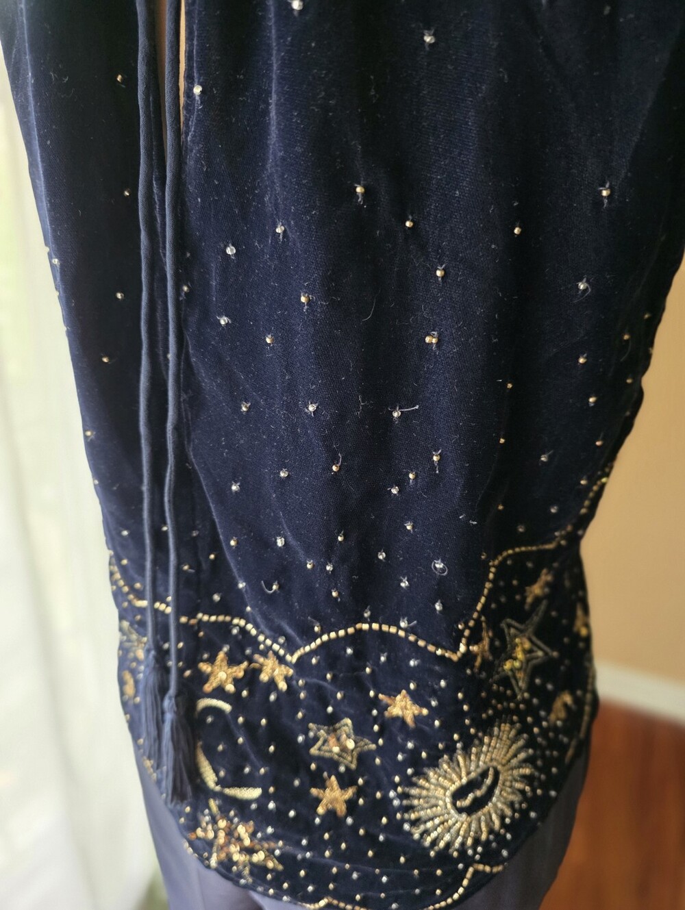 Free People Midnight Magic Beaded Moon Star Velvet Celestial Halter Tank Top L - Picture 6 of 12